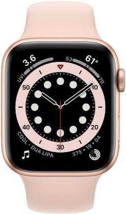 Apple Watch Series 6 (Cellular + GPS) - 32GB - 44mm - Gold Aluminum Case with Pink Sand Rubber Sport Band