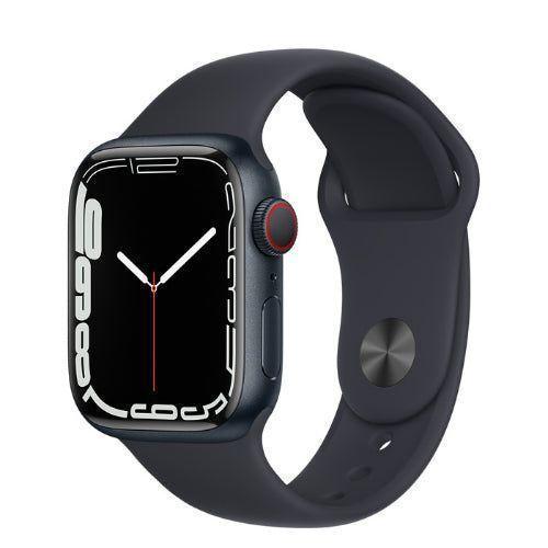 Apple Watch Series 7 (Cellular + GPS) - 32GB - 45mm - Midnight Aluminum Case with Midnight Rubber Sport Band