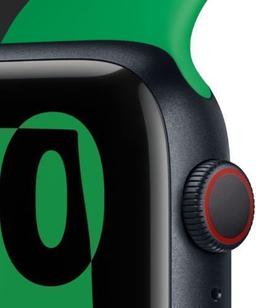 Apple Watch Series 9 (Cellular + GPS) - 64GB - 45mm - Midnight Aluminum Case with Black Unity Rubber Sport Band - Small/Medium Size