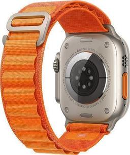 Apple Watch Ultra (Cellular + GPS) - 32GB - 49mm - Titanium Titanium Case with Orange Textile Alpine Loop Band - Medium Size