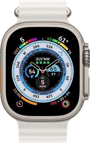 Apple Watch Ultra (Cellular + GPS) - 32GB - 49mm - Titanium Titanium Case with White Rubber Ocean Band - One Size