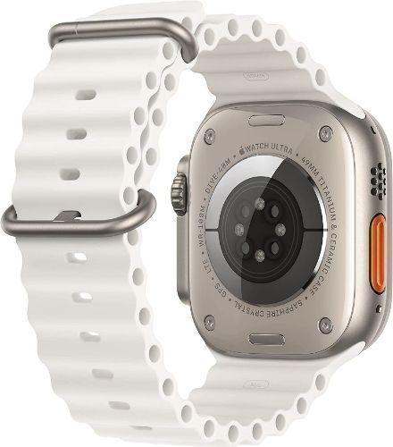 Apple Watch Ultra (Cellular + GPS) - 32GB - 49mm - Titanium Titanium Case with White Rubber Ocean Band - One Size