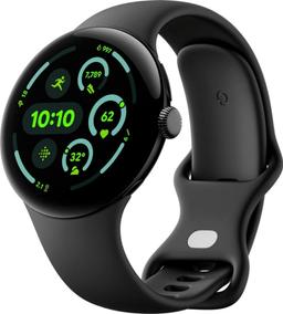 Google Pixel Watch 3 (Bluetooth) - 32GB - 41mm - Matte Black 100% Recycled Aluminum Case with Obsidian Fluoroelastomer Active Band