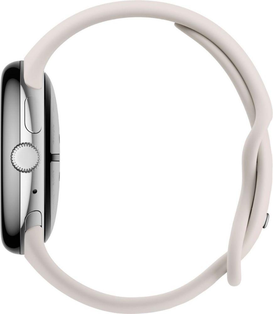 Google Pixel Watch 3 (Bluetooth) - 32GB - 45mm - Polished Silver 100% Recycled Aluminum Case with Porcelain Fluoroelastomer Active Band