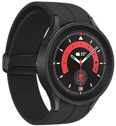 Samsung Galaxy Watch5 Pro (Bluetooth) - 16GB - 45mm - Black Titanium Titanium Case with Black Titanium Silicone