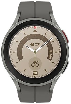 Samsung Galaxy Watch5 Pro (Bluetooth) - 16GB - 45mm - Gray Titanium Titanium Case with Gray Titanium Silicone