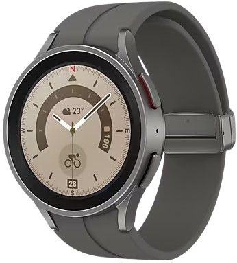 Samsung Galaxy Watch5 Pro (Bluetooth) - 16GB - 45mm - Gray Titanium Titanium Case with Gray Titanium Silicone