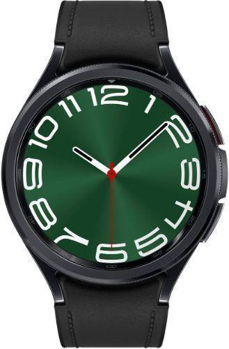Samsung  Galaxy Watch6 - 16GB - Black-Classic (Stainless Steel)-Hybrid Eco-Leather Band-Black - Bluetooth - 43mm - Black - Classic (Stainless Steel) - Black - Hybrid Eco-Leather Band - Hybrid Eco-Leather - Excellent