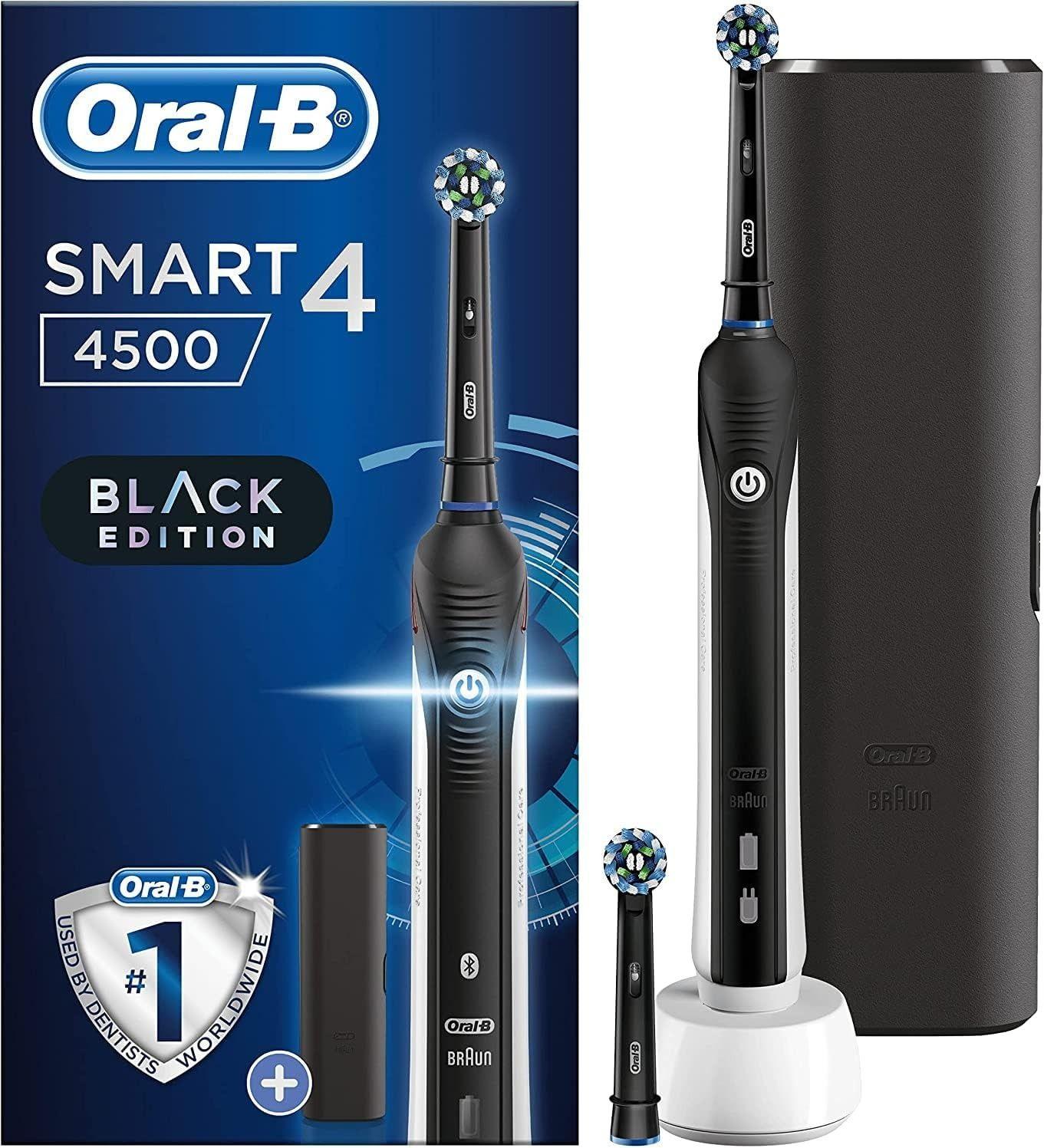 Oral-B Smart 4 (4500 Series) Electric Toothbrush with Case - Blackout - Brand New